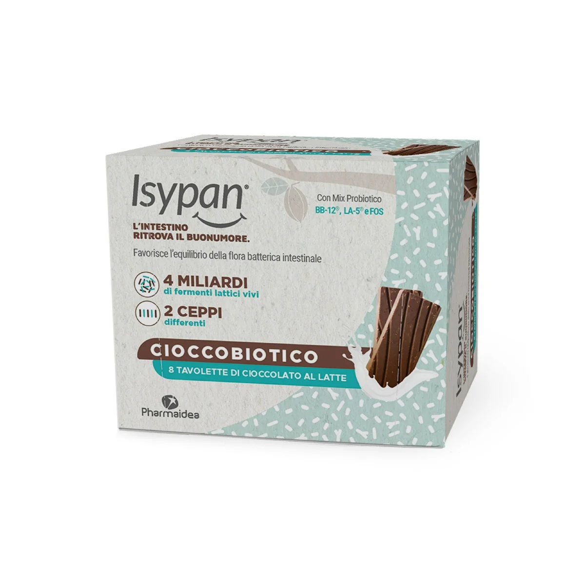 Isypan Cioccobiotico Latte 8 Pezzi Probiotici