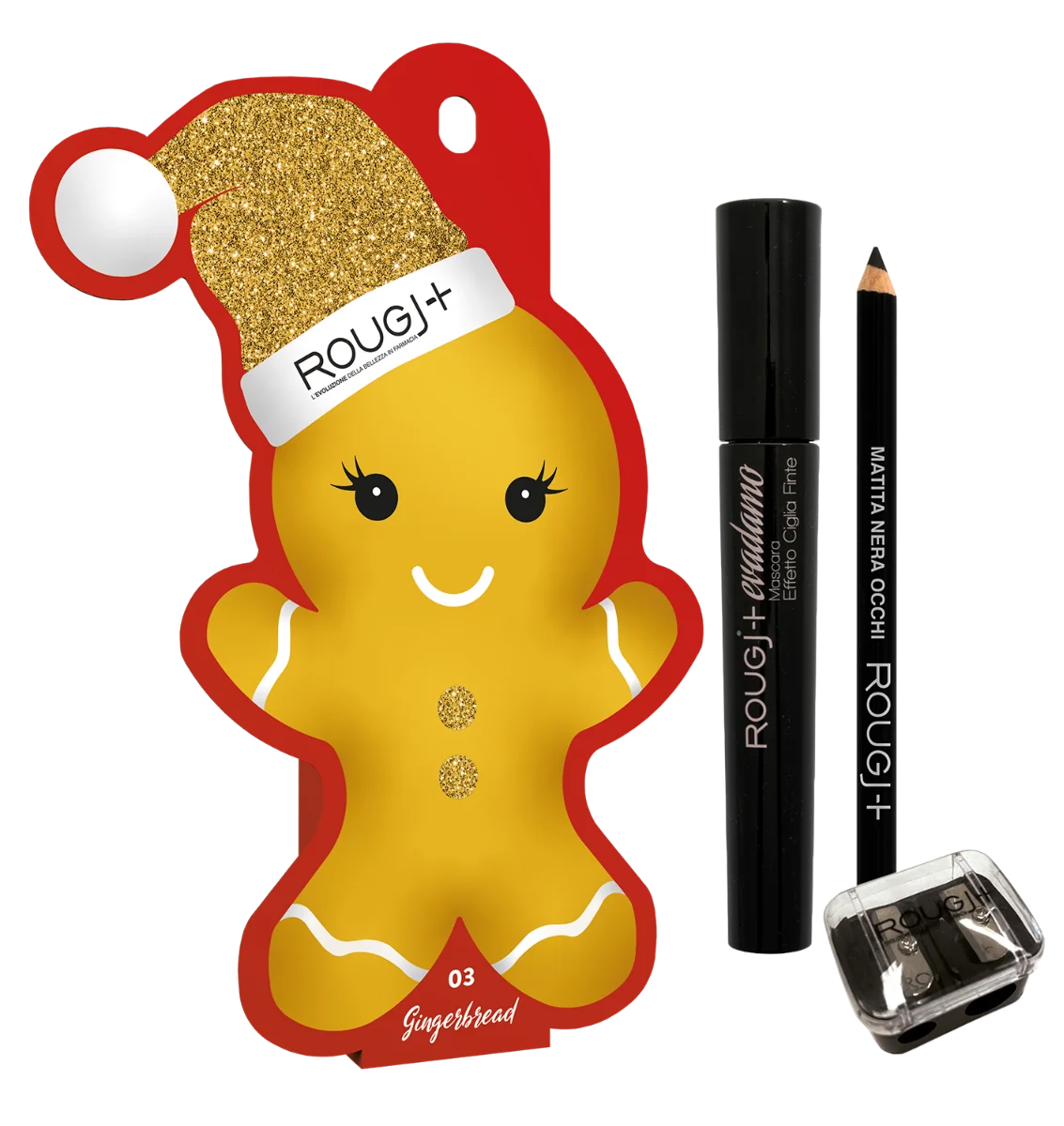 Rougj Ginger Bread Matita Nera + Mascara Eva + Temperino Set make up