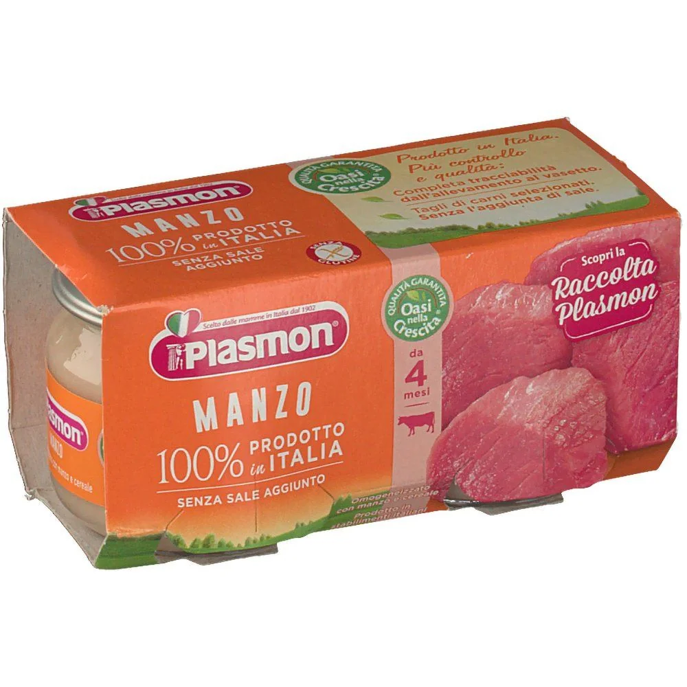 PLASMON OMOGENEIZZATO MANZO 2 VASETTI DA 80 G