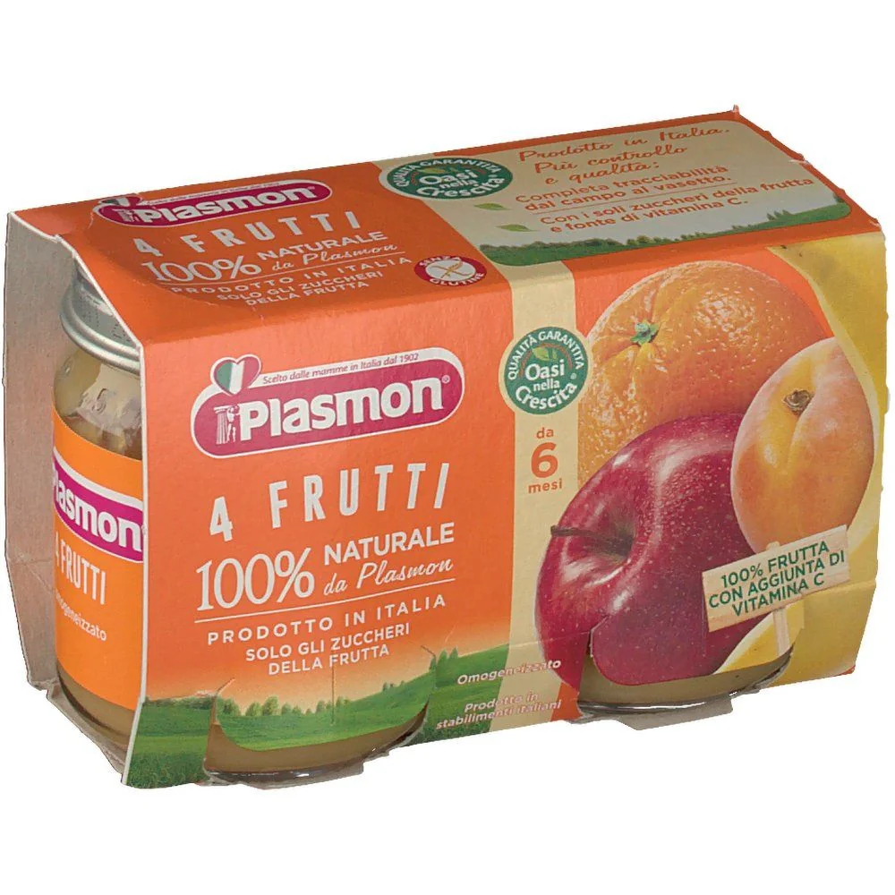 PLASMON OMOGENEIZZATO 4 FRUTTI 2X104 G