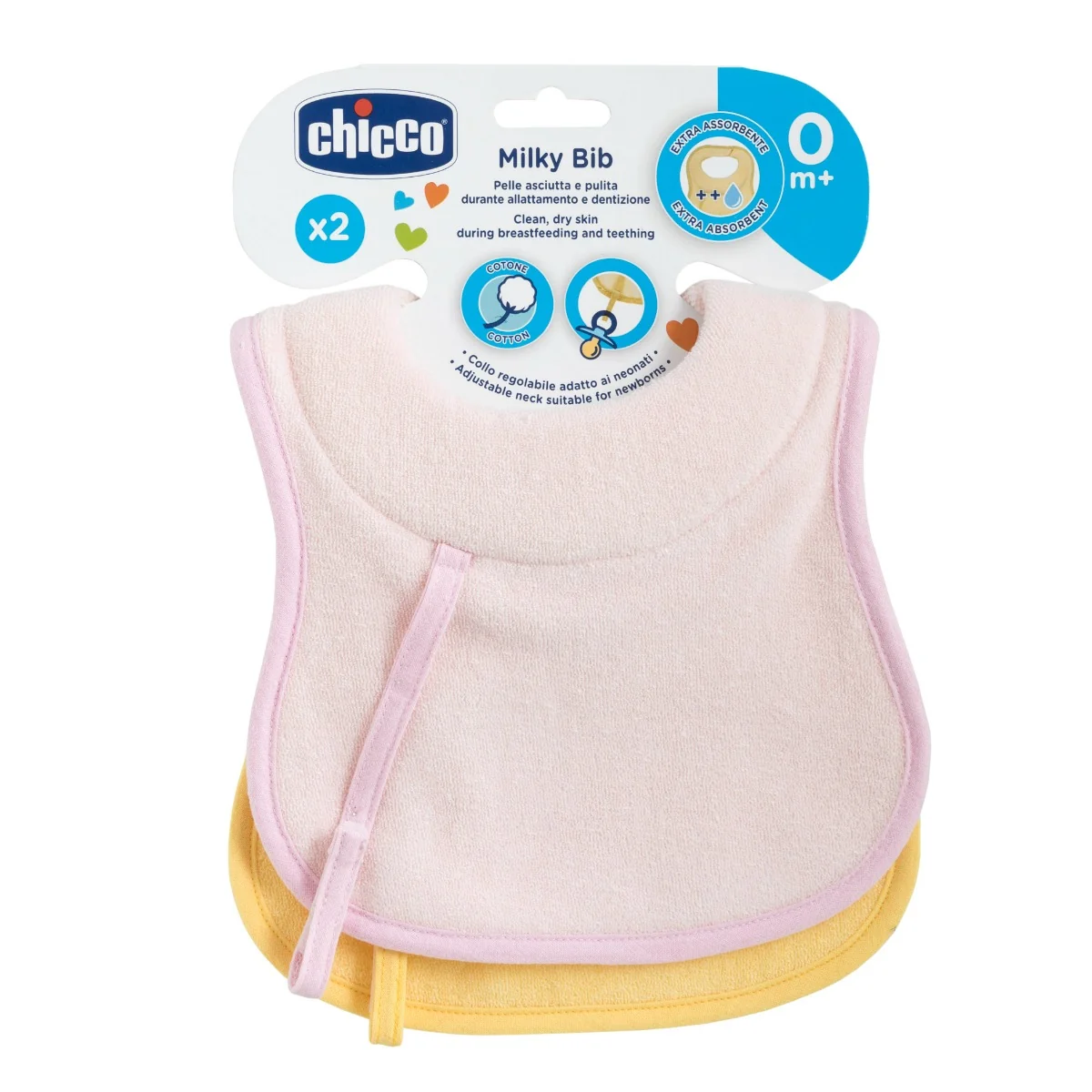 CHICCO BAVAGLINE 0 MESI+ 2 PEZZI ROSA