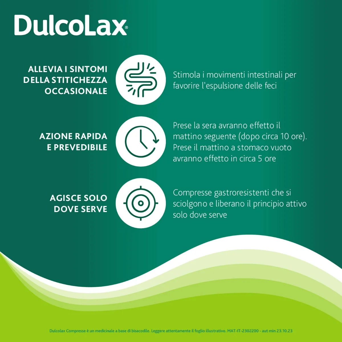 Dulcolax 5 mg Bisacodile 20 Compresse rivestite Stitichezza