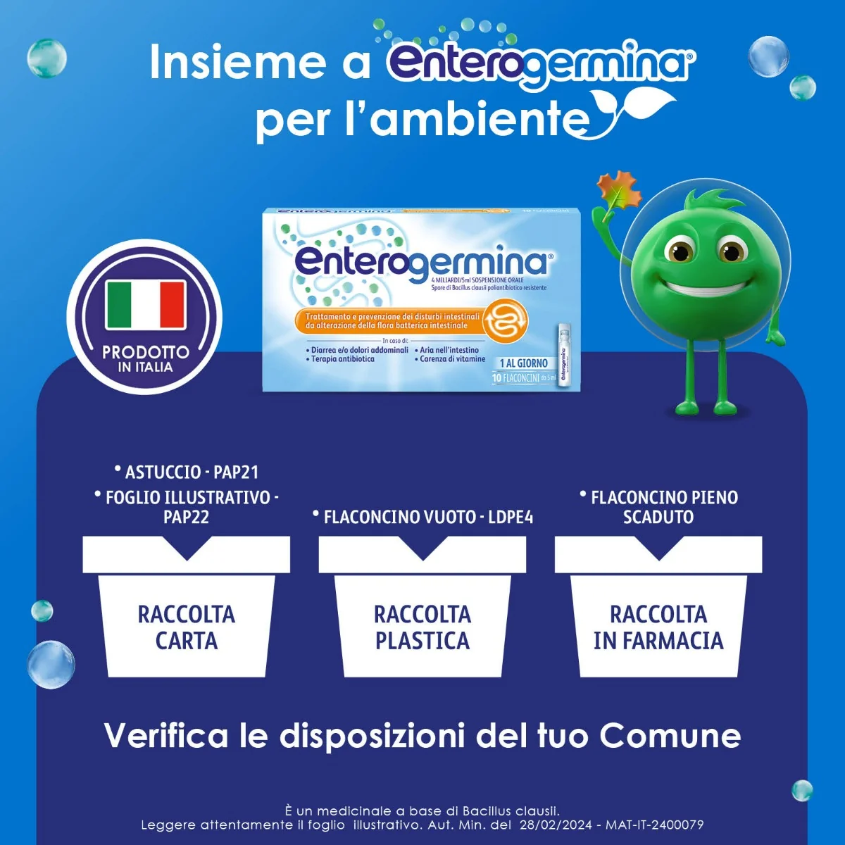 Enterogermina 4 Miliardi/5 ml 10 Flaconcini Fermenti Lattici