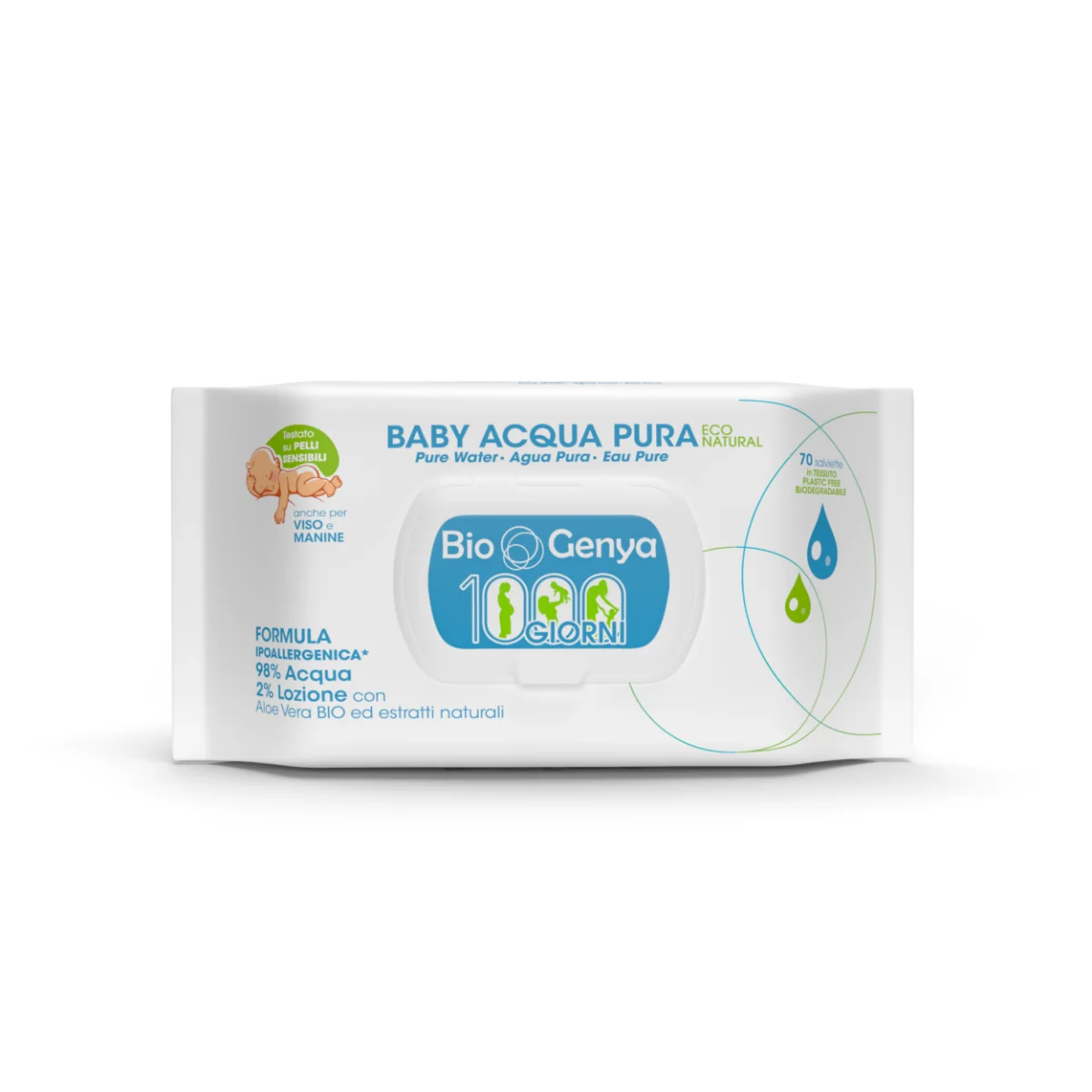 BIOGENYA ECO NATURAL BABY ACQUA MILLEGIORNI 70 SALVIETTINE