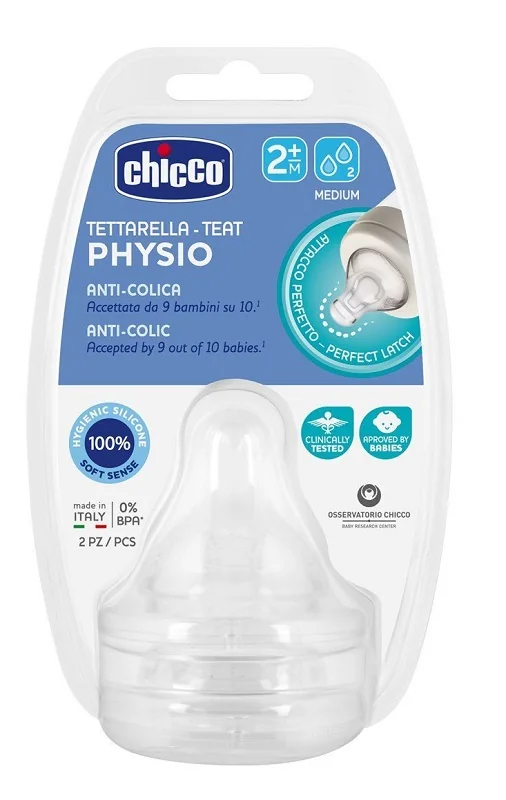 CHICCO TETTARELLA PERFECT5 IN SILICONE FLUSSO MEDIO +2 MESI 2 PEZZI