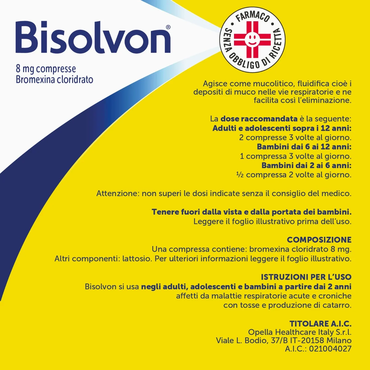 Bisolvon 8 mg Bromexina Cloridrato 20 Compresse Mucolitico