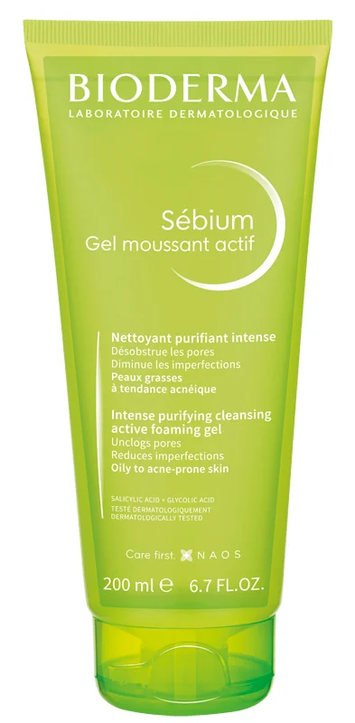 BIODERMA SEBIUM GEL MOUSSANT ACTIF GEL DETERGENTE PURIFICANTE 200 ML