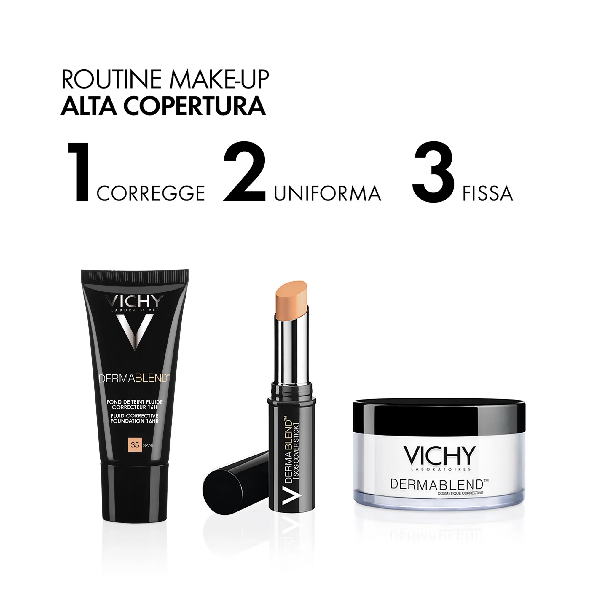 Vichy Dermablend Fluido 35 Sand 30 ml Fondotinta correttore fluido 16H