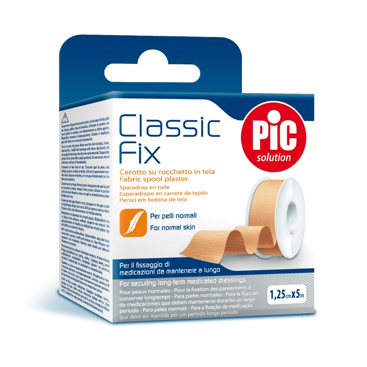 PIC CLASSIC FIX CEROTTO SU ROCCHETTO IN TELA 1,25 CM X 5 M