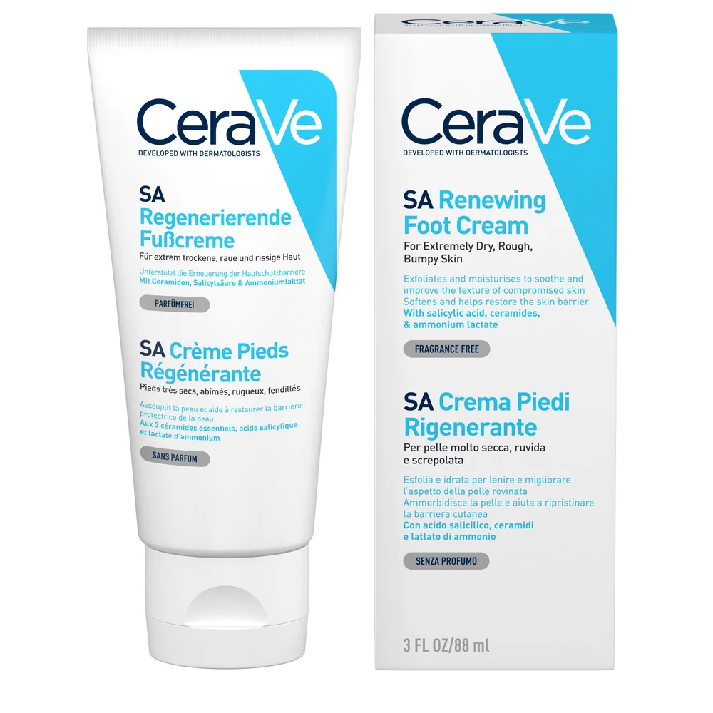 CeraVe Crema Piedi Rigenerante con Acido Salicilico 88 ml Pelle Molto Secca e Danneggiata