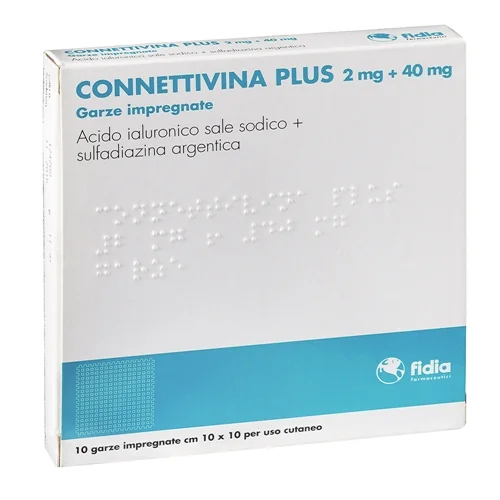 CONNETTIVINA PLUS 2 MG + 40 MG 10 GARZE 10X10 CM