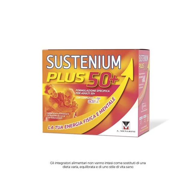 SUSTENIUM PLUS 50+ INTEGRATORE PER ENERGIA FISICA E MENTALE 16 BUSTINE