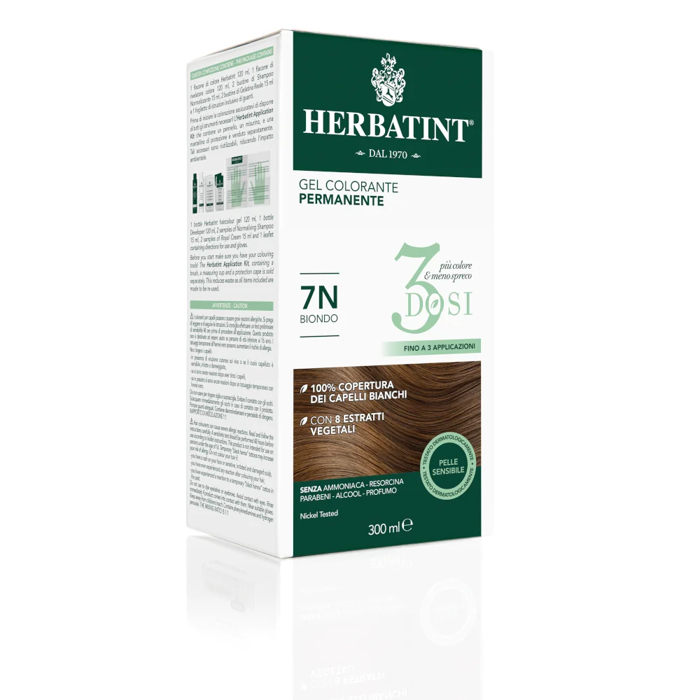 HERBATINT TINTURA CAPELLI GEL PERMANENTE 3DOSI 7N BIONDO 300 ML