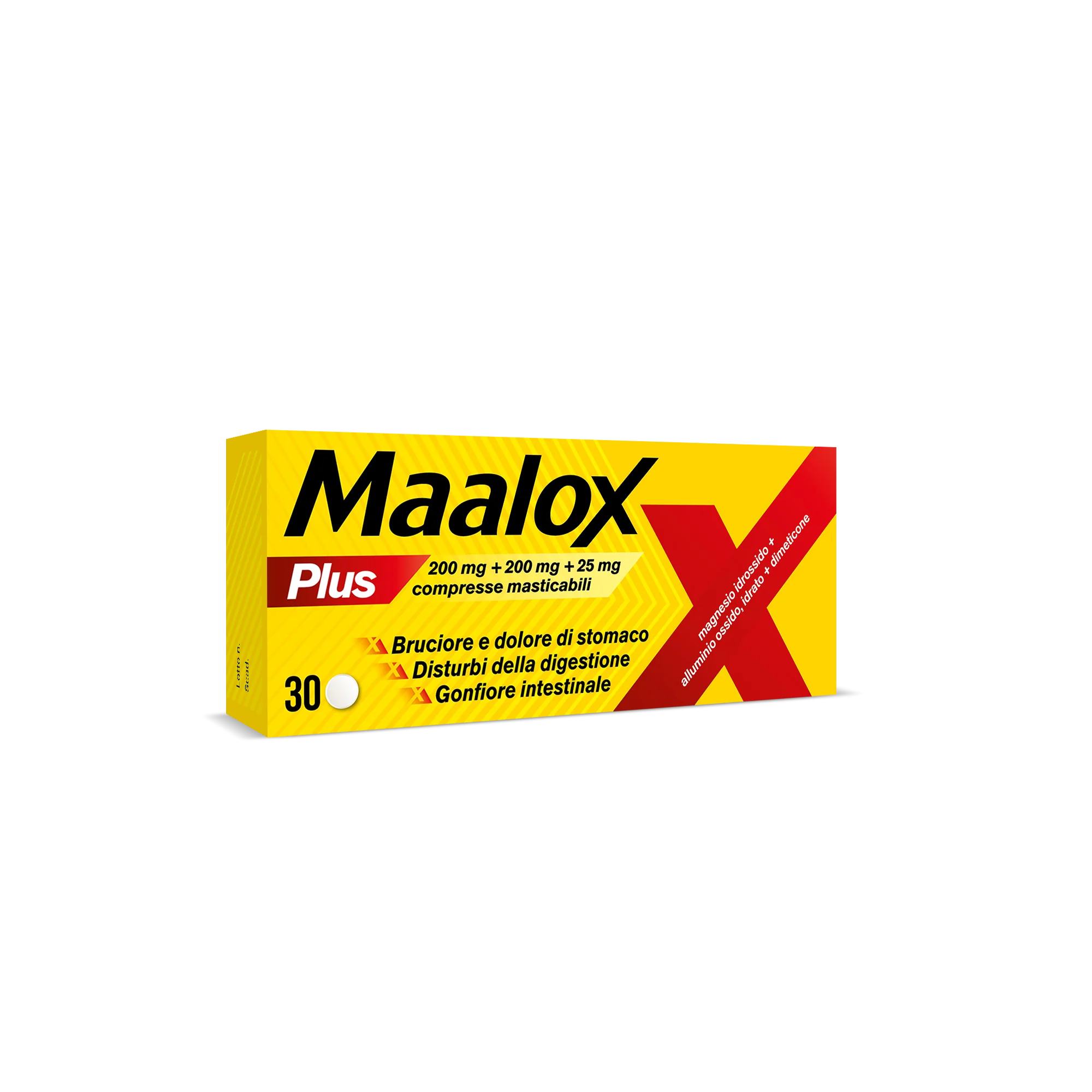 Maalox Plus 30 Compresse Masticabili Antiacido Antigonfiore