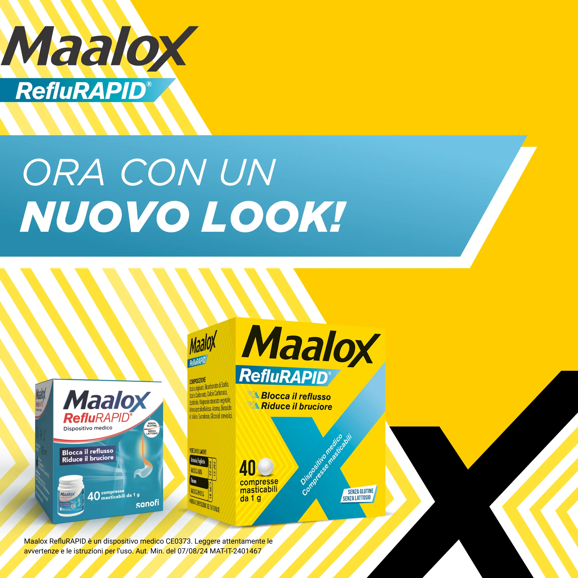 Maalox Reflurapid 40 Compresse Masticabili Reflusso e Acidità