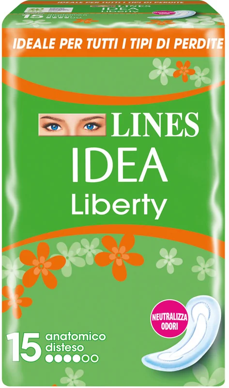 LINES IDEA LIBERTY ASSORBENTI ANATOMICI DISTESI 15 PEZZI