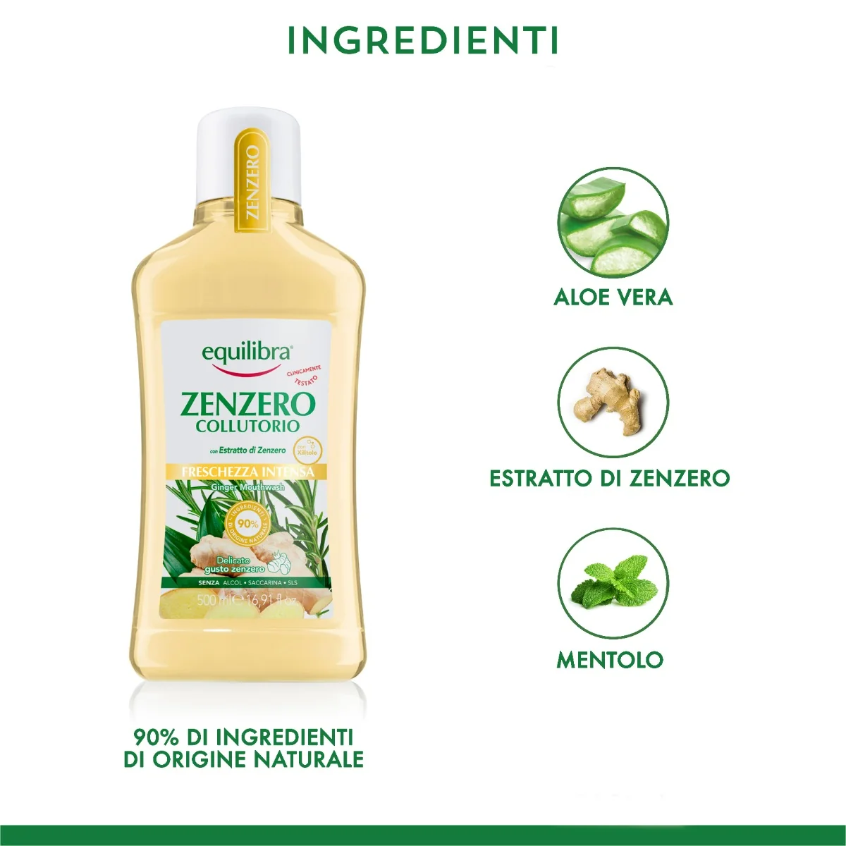 Equilibra Zenzero Collutorio 500 ml Freschezza Intensa