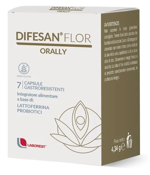 DIFESAN FLOR ORALLY INTEGRATORE FERMENTI LATTICI E LATTOFERRINA 7 CAPSULE