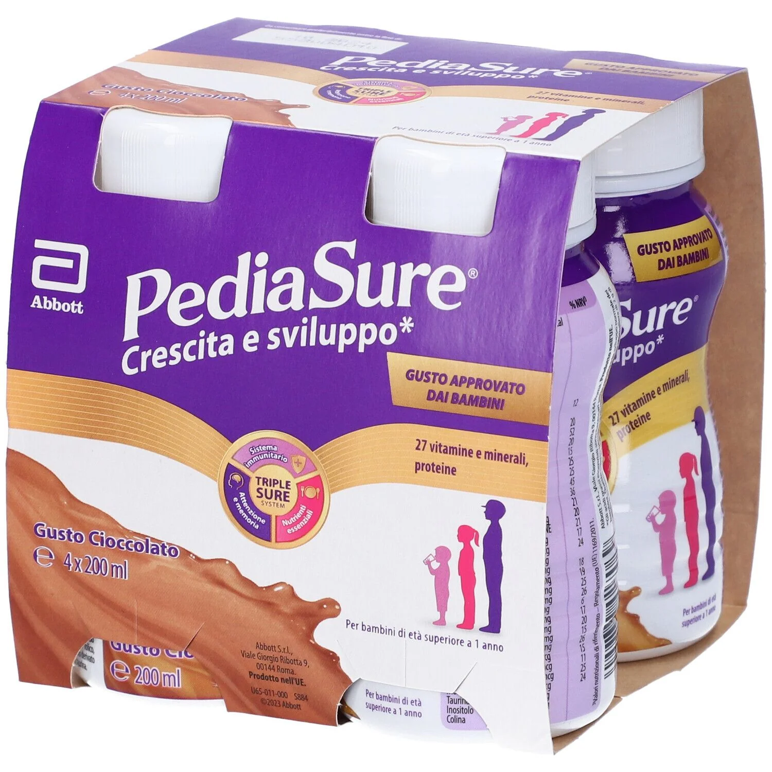 PEDIASURE CRESCITA SVILUPPO CIOCCOLATO 200 ML 4 PEZZI