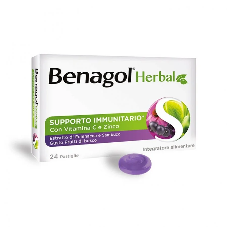 BENAGOL HERBAL FRUTTI DI BOSCO 24 PASTIGLIE