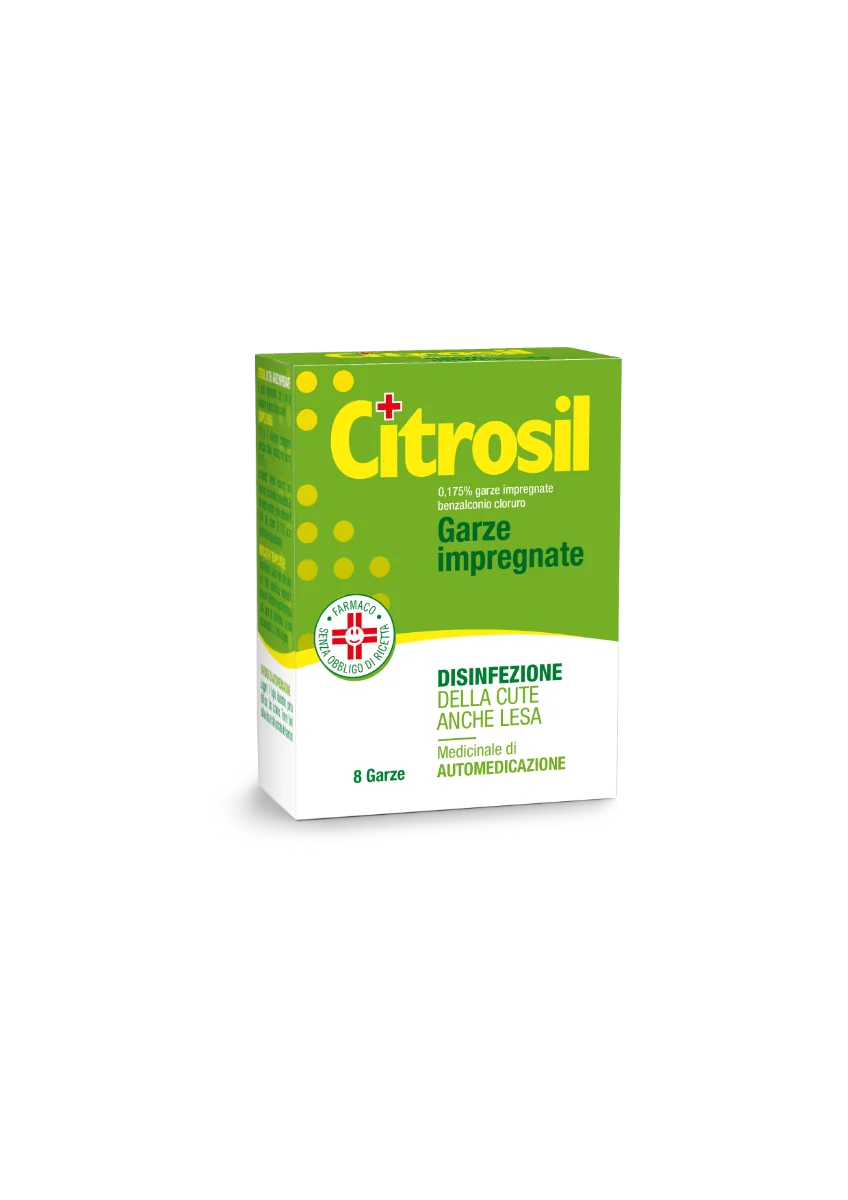 CITROSIL 0,175% BENZALCONIO CLORURO GARZE IMPREGNATE 8 PEZZI