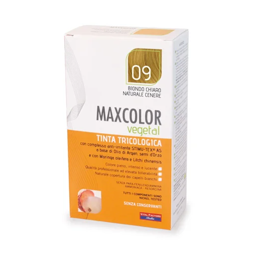 MAX COLOR VEGETAL 09 BIONDO CHIARO NATURALE CENERE 140 ML