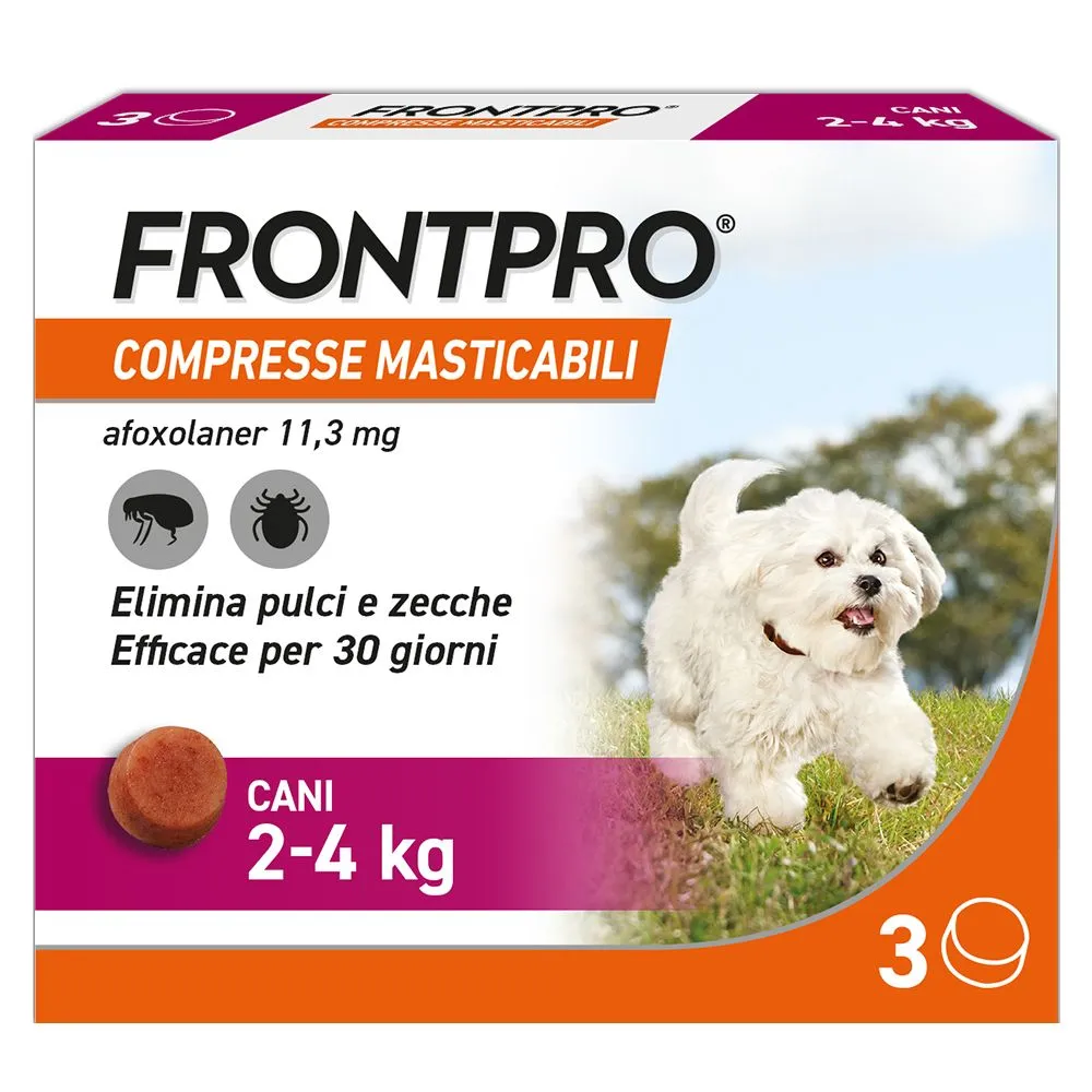 Frontpro 3 Compresse Masticabili 11,3Mg Cani 2-4Kg 