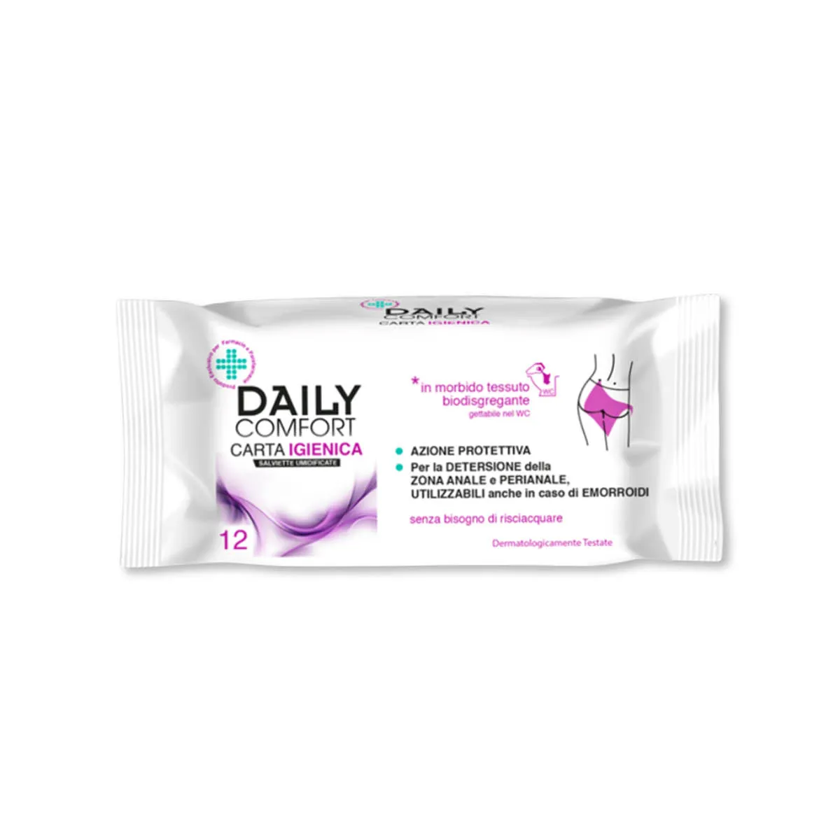 Daily Comfort Carta Igienica Umidificata Pocket 12 Pezzi Azione Detergente