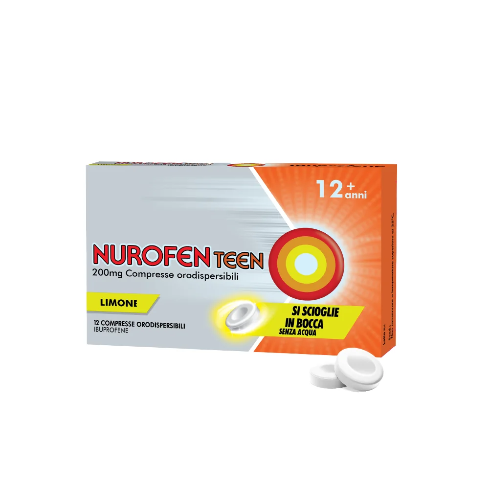 Nurofenteen 200 mg Gusto Limone 12 Compresse Orodispersibili Ibuprofene Analgesico