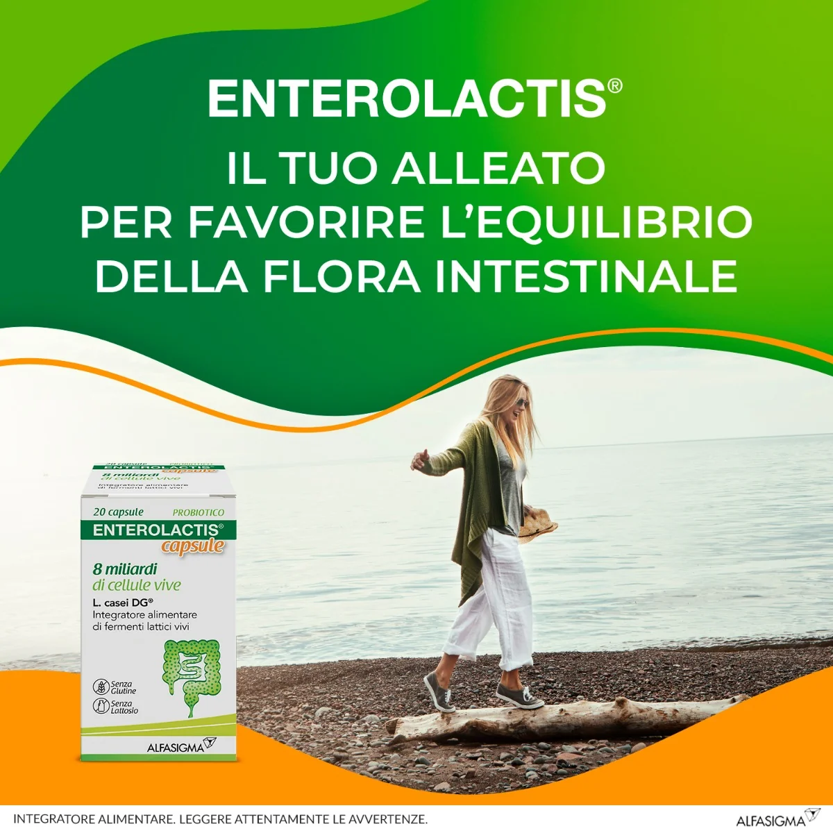 Enterolactis 20 Capsule 300Mg Integratore Fermenti Lattici Adulti Azione Probiotica