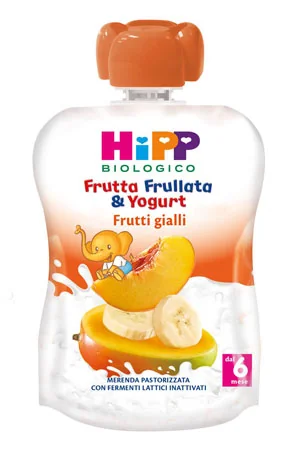 HIPP BIO FRUTTA FRULLATA & YOGURT FRUTTI GIALLI 90 G