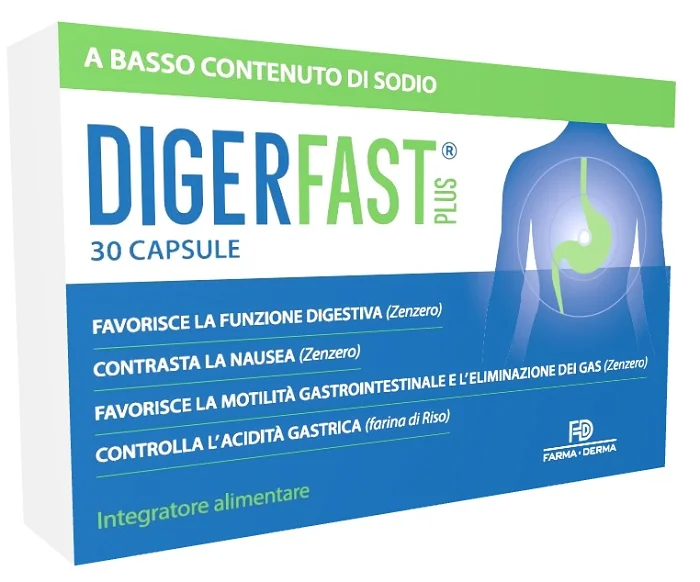 DIGERFAST PLUS INTEGRATORE DIGESTIONE 30 CAPSULE