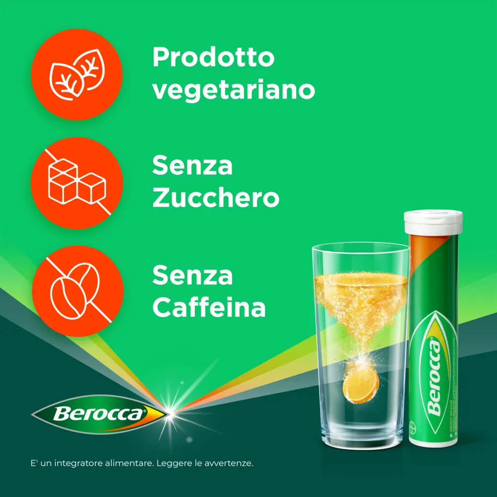 Berocca Plus Integratore Vitamine Minerali 15 Compresse Effervescenti Energia, Concentrazione, Memoria