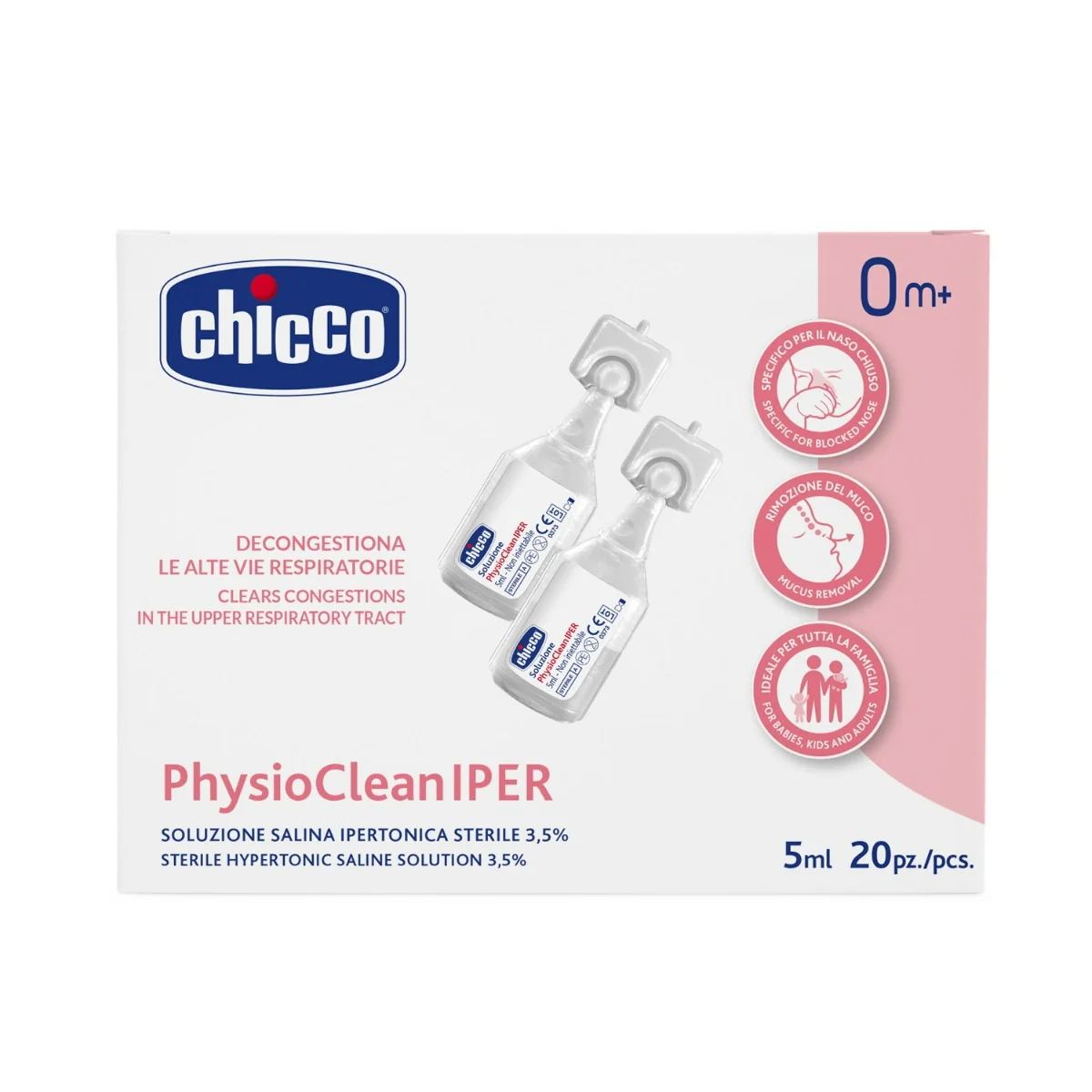 CHICCO PHYSIOCLEAN SOLUZIONE IPERTONICA 20  PEZZI 5ML