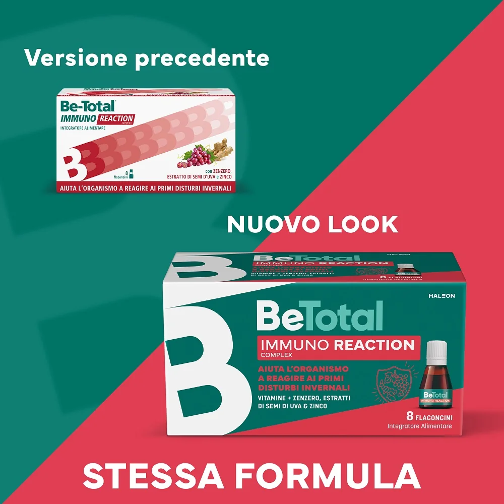 Be-Total Immuno Reaction 8 Flaconcini Integratore Alimentare Difese Immunitarie Vitamina C