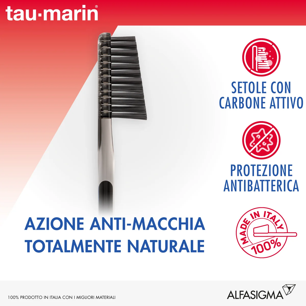 TAUMARIN SPAZZOLINO PROFESSIONAL BLACK ANTIBATTERICO