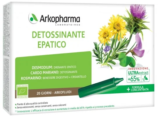 ARKOPHARMA ARKOFLUIDI DETOSSINANTE EPATICO 20 FLACONCINI