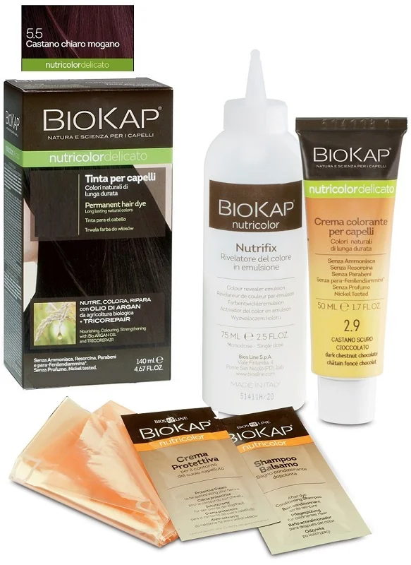 BIOKAP NUTRICOLOR DELICATO 5.50 TINTA PER CAPELLI CASTANO MOGANO