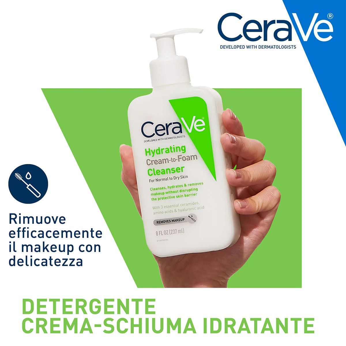 Cerave Detergente Idratante 236 ml Per Pelle Normale e Secca