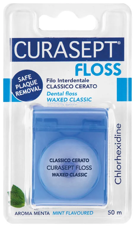 CURASEPT FLOSS CLASSICO CERATO FILO INTERDENTALE CON CLOREXIDINA 50 M