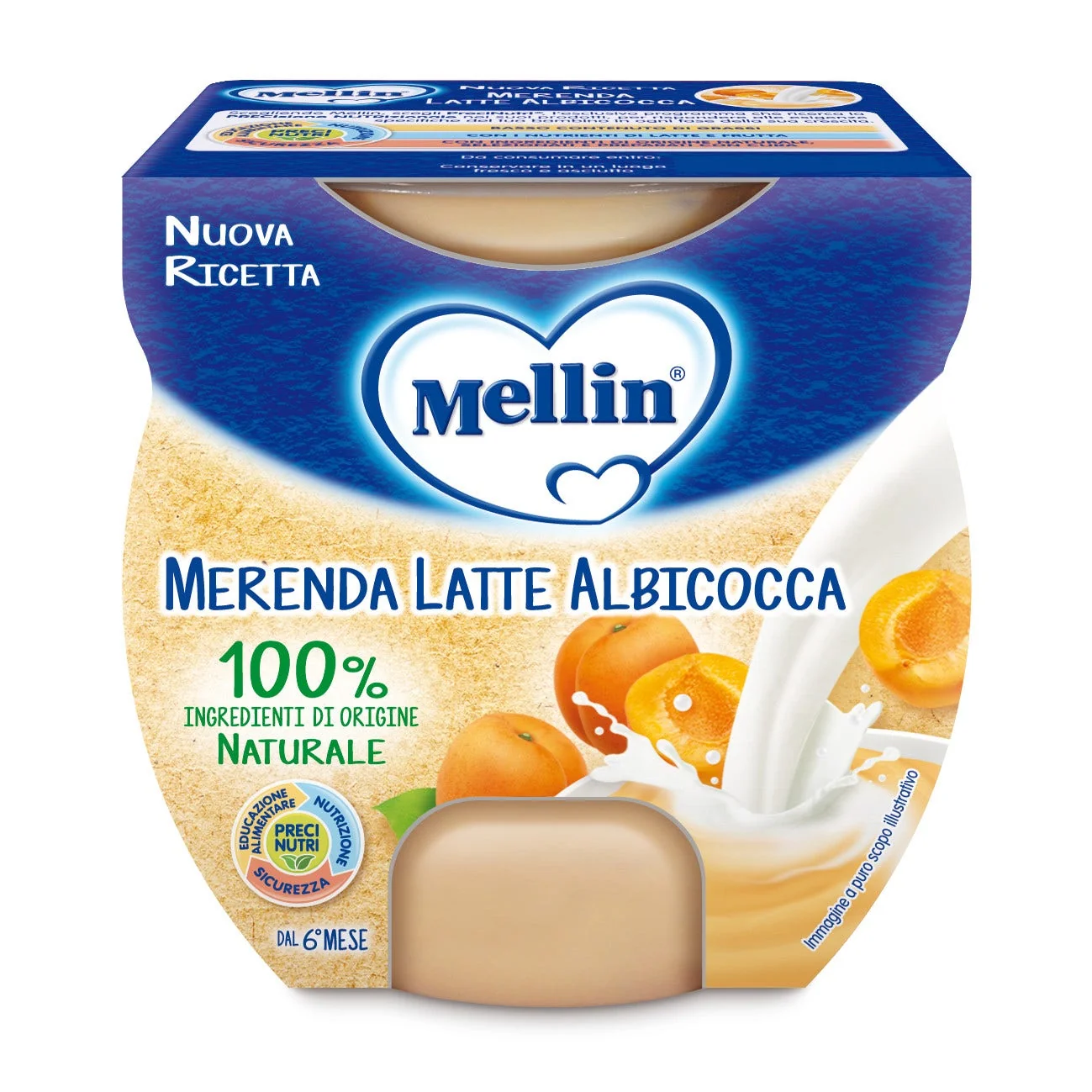 MELLIN MERENDA LATTE ALBICOCCA 2X100G