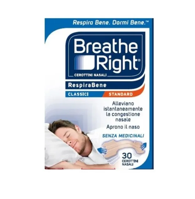 BREATH RIGHT CEROTTINI RESPIRABENE NASALI CLASSICI STANDARD 30 PEZZI