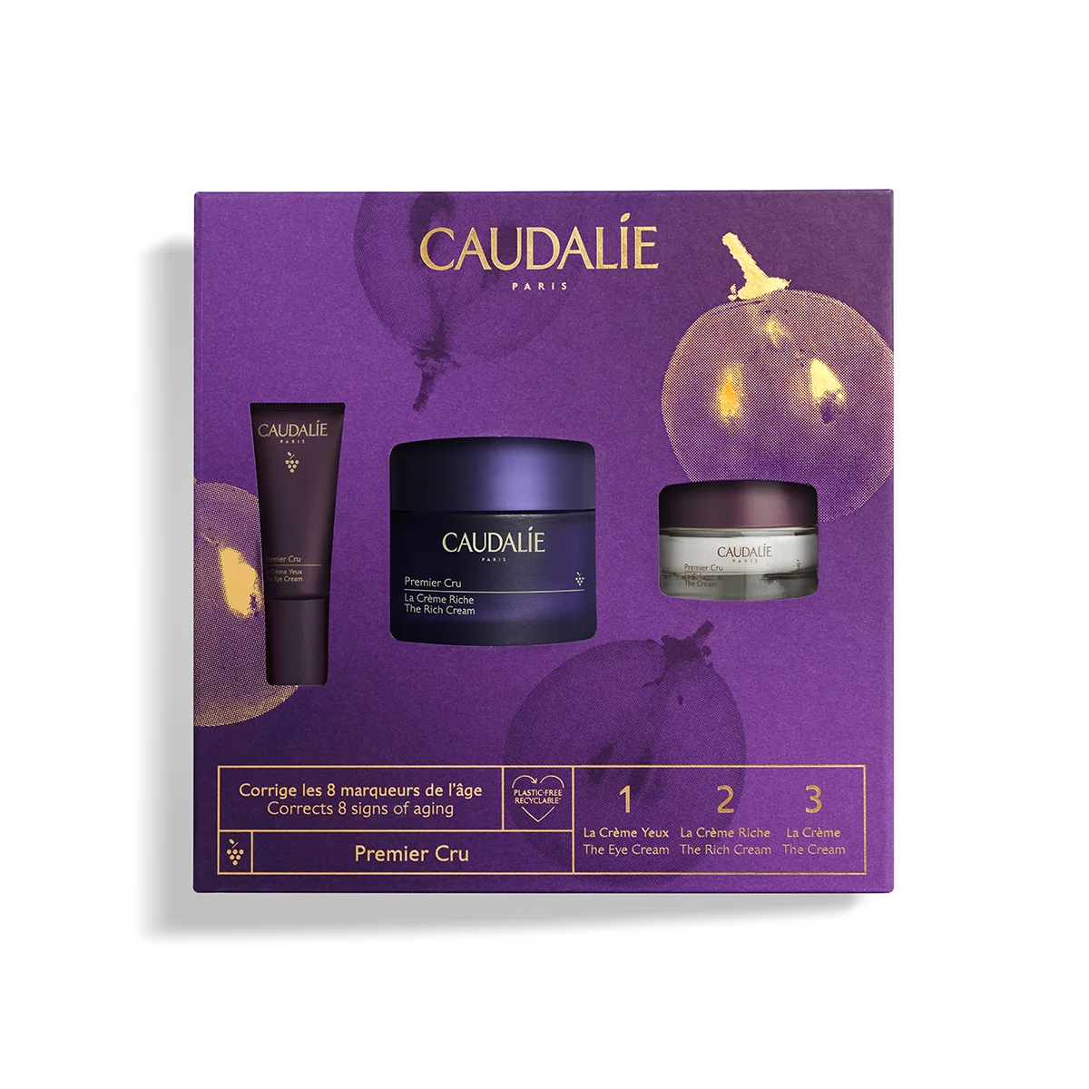 COFANETTO CAUDALIE PREMIER CRU CREMA RICCA 50 ML + CREMA PREMIER CRU 15 ML + PREMIER CRU OCCHI 5 ML