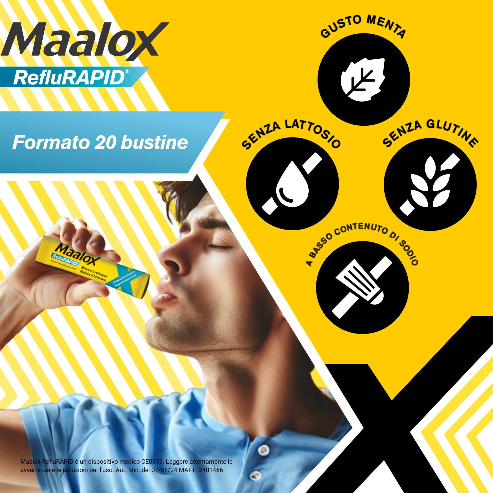 Maalox Reflurapid 20 Bustine Reflusso e Acidità