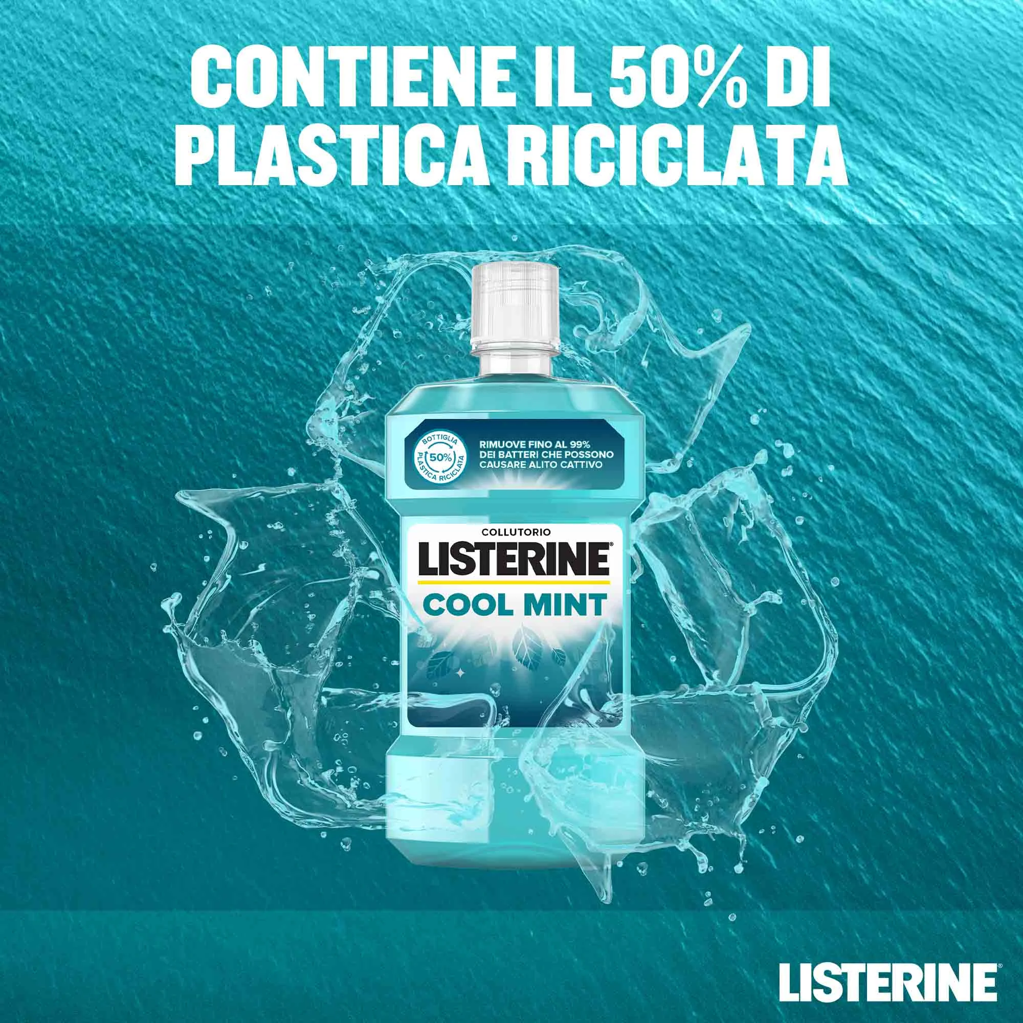 Listerine Coolmint Collutorio Antiplacca 500 ml Rinfrescante Alito