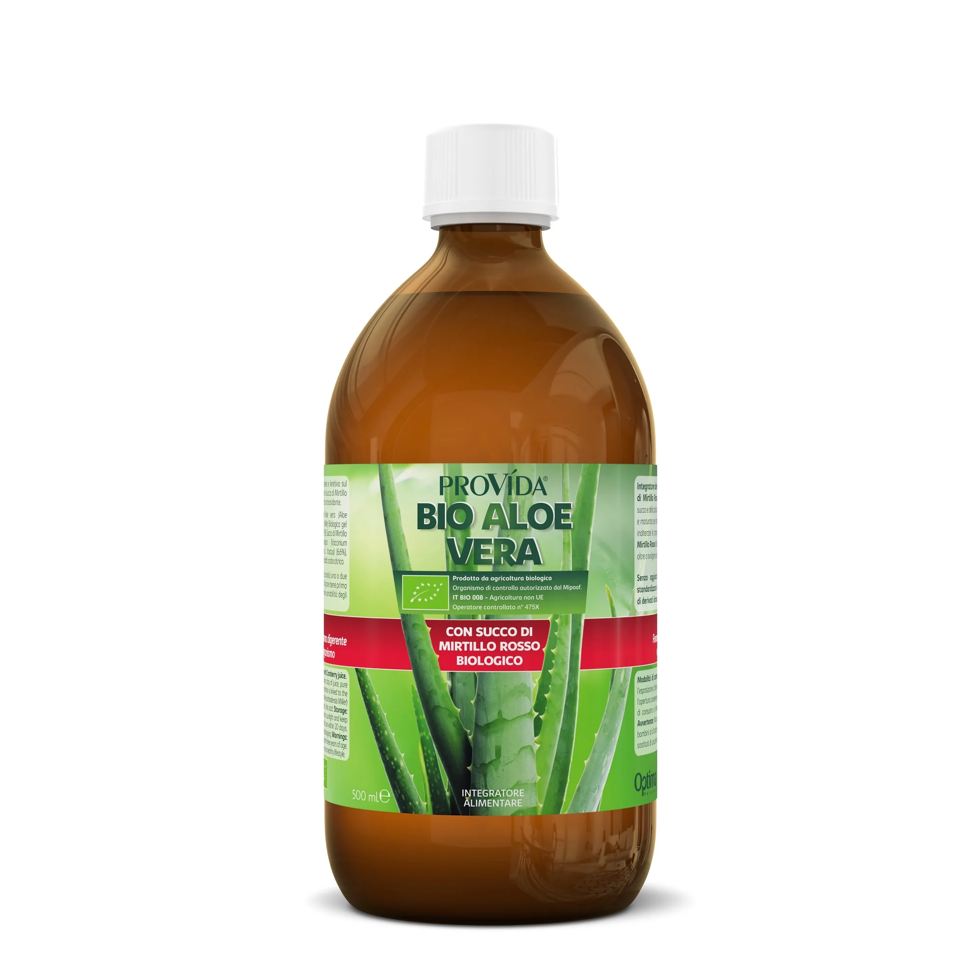 PROVIDA BIO ALOE VERA CON SUCCO DI MIRTILLO ROSSO BIOLOGICO 500 ML