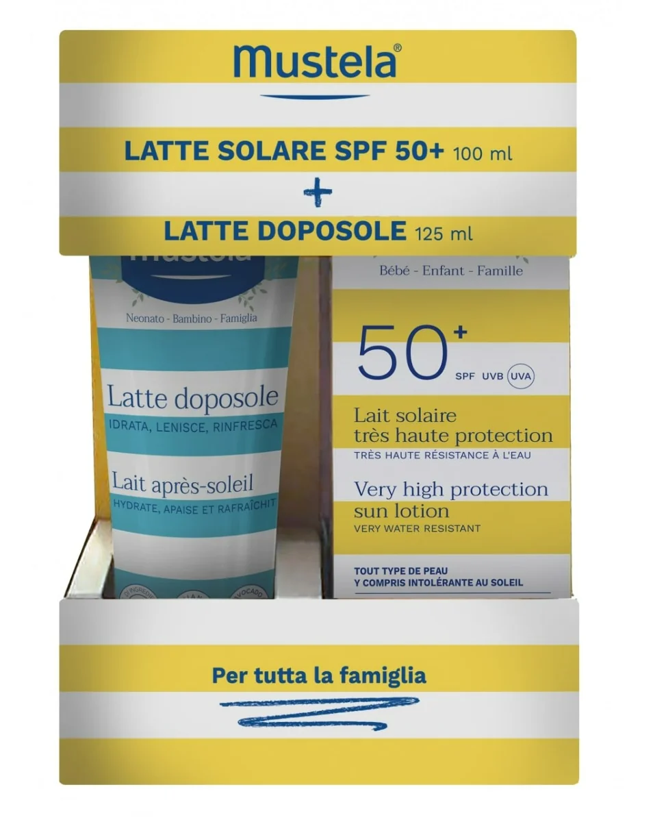 MUSTELA BIPACK LATTE SOLARE SPF 50+ 100 ML + LATTE DOPOSOLE 125 ML