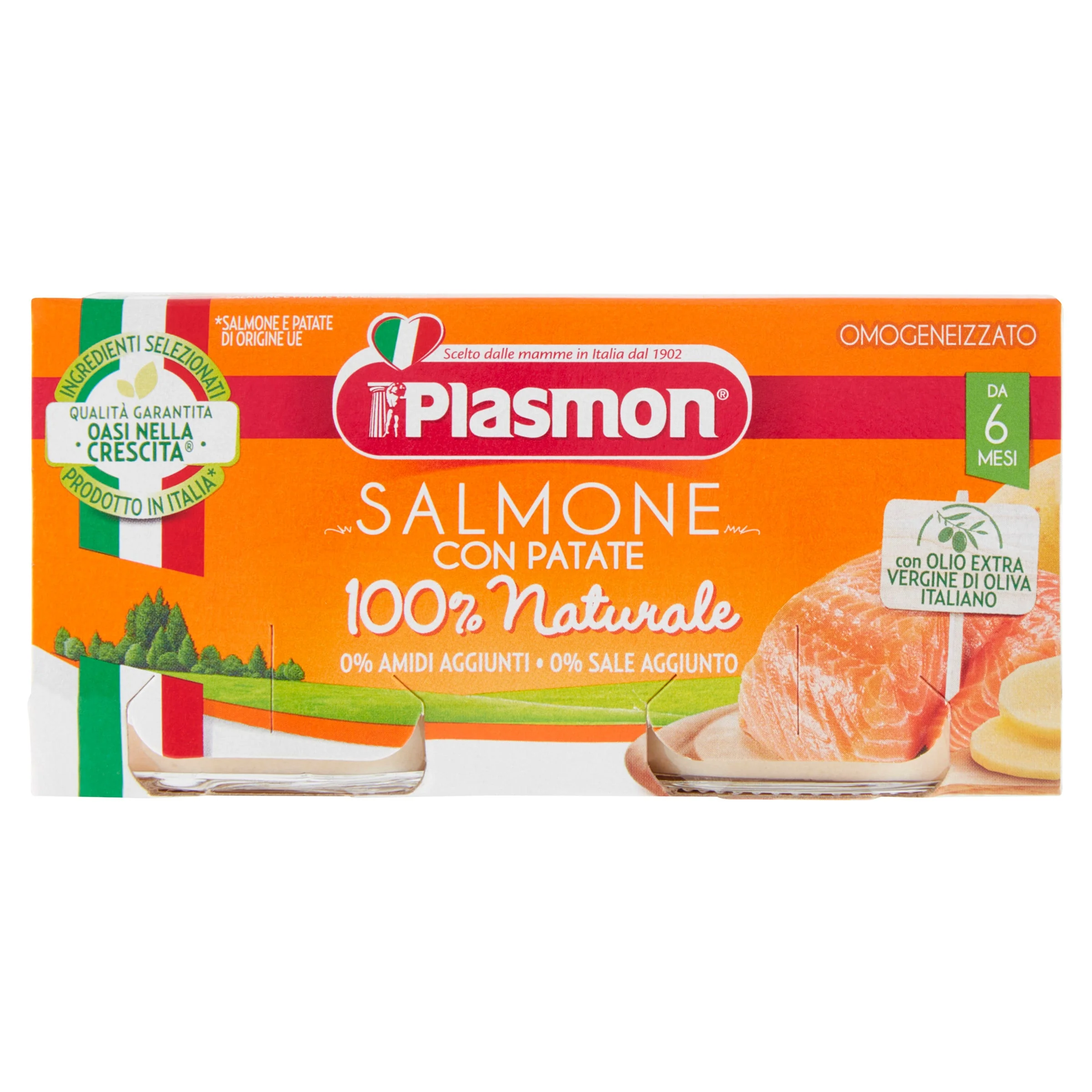 PLASMON OMOGENEIZZATO SALMONE E VERDURA 2 VASETTI DA 80 G