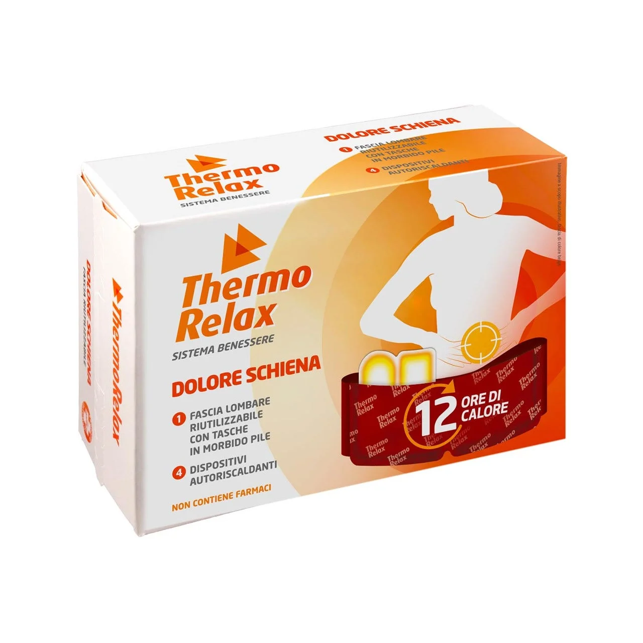 THERMORELAX FASCIA LOMBARE PER SCHIENA+4 DISPOSITIVI AUTORISCALDANTI