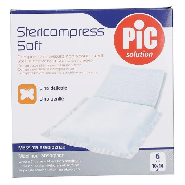 PIC STERICOMPRESS SOFT COMPRESSE DI GARZA 10X10 CM 6 PEZZI